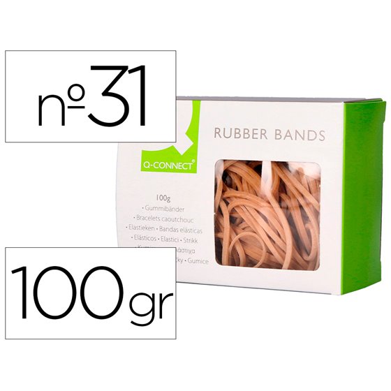 Gomillas Elasticas Q-Connect 100 Gr 60X3 Mm Numero 31