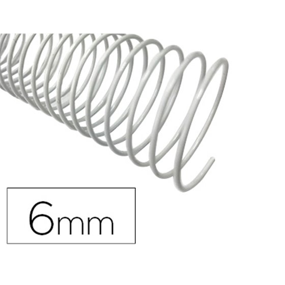Espiral Metalico Q-Connect Blanco 64 5:1 6 Mm 1Mm Caja De 200 Unidades