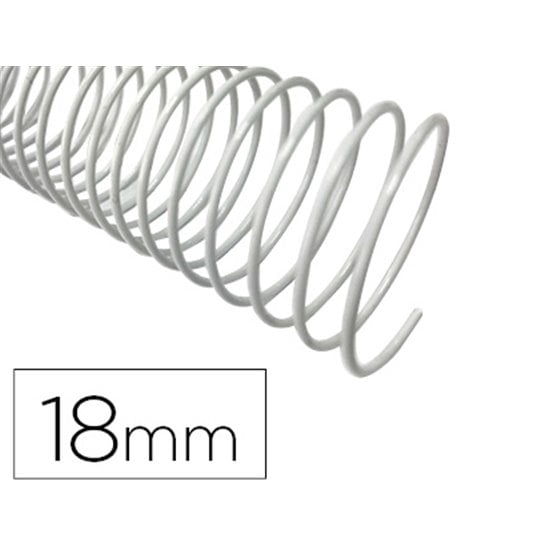 Espiral Metalico Q-Connect Blanco 64 5:1 18Mm 1,2Mm Caja De 100 Unidades