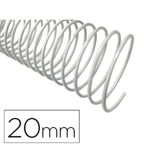 Espiral Metalico Q-Connect Blanco 64 5:1 20Mm 1,2Mm Caja De 100 Unidades