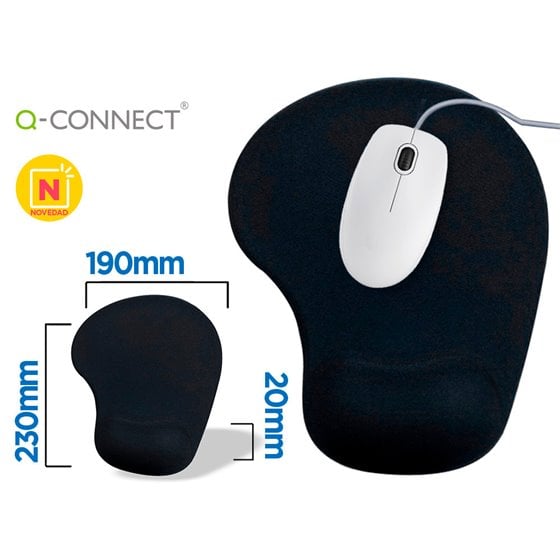 Alfombrilla Para Raton Q-Connect Reposamu�ecas De Gel Color Negro 190X230X20 Mm