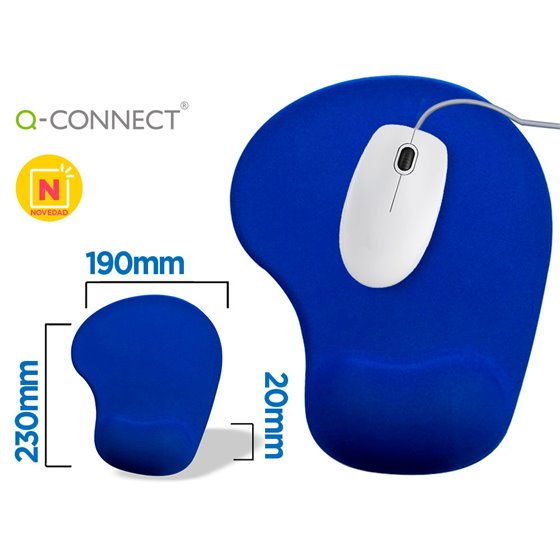 Alfombrilla Para Raton Q-Connect Reposamu�ecas De Gel Color Azul 190X230X20 Mm