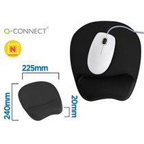 Alfombrilla Para Raton Q-Connect Con Reposamu�ecas Ergonomica De Gel Color Negro 225X240X20 Mm