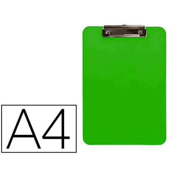 Portanotas Q-Connect Plastico Din A4 Verde 2,5Mm
