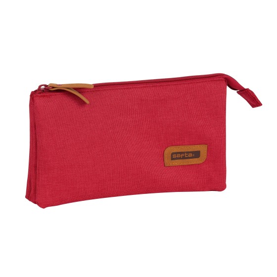 Portatodo Escolar SAFTA Cereza Triple 22 x 12 x 3 cm.