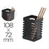 Cubilete Portalapices Q-Connect Negro Metal Cuadrado 72X108 Mm