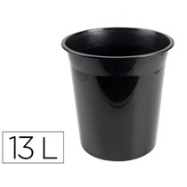 Papelera Plastico Q-Connect Negro Opaco 13 Litros 275X285 Mm