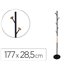 Perchero Metalico Q-Connect Negro Con Detalles De Madera 5 Colgadores 177X28,5 Cm