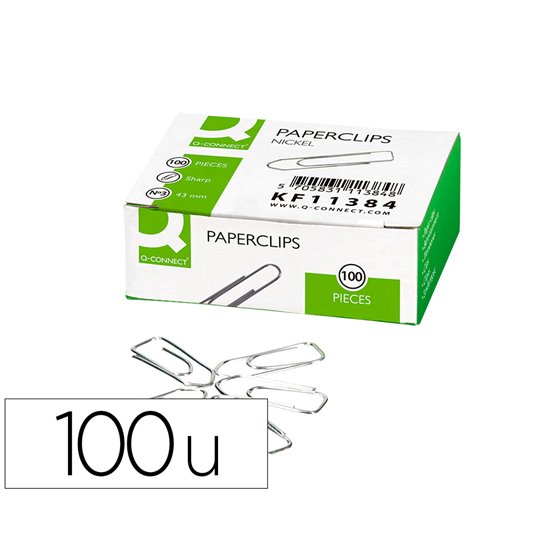 Clips Niquelados Q-Connect N 3 Picos 43 Mm Punta Caja De 100 Unidades