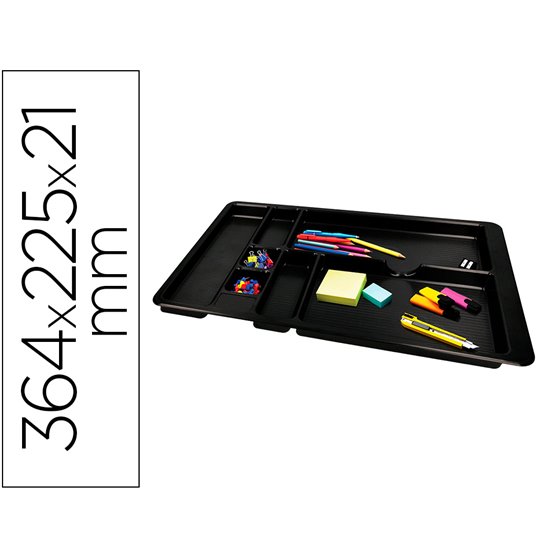 Bandeja Organizadora Q-Connect De Cajones Color Negro 364X225X21 Mm