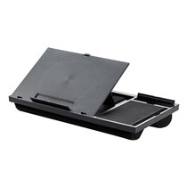 Soporte Q-Connect Ancho Para Portatil Movil Raton Hasta 17\" Ajustable 7 Angulos Diferentes Color Negro