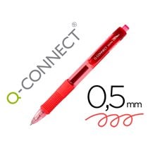 Boligrafo Q-Connect Sigma Retractil Con Sujecion De Caucho Tinta Gel 0,5 Mm Color Rojo