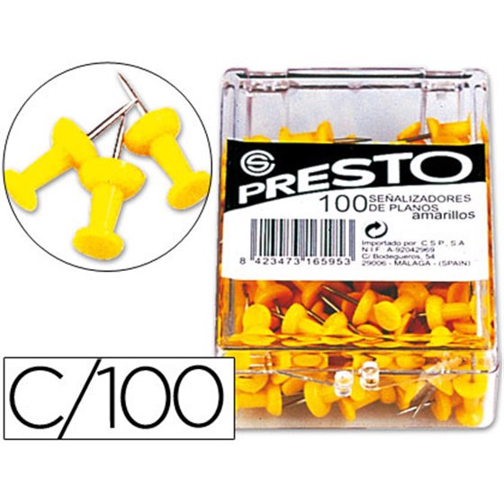 Se�alizador De Planos Presto Amarillo Caja De 100 Unidades