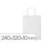 Bolsa Papel Q-Connect Celulosa Blanco S Con Asa Retorcida 240X320X10 Mm