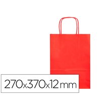 Bolsa Papel Q-Connect Celulosa Rojo M Con Asa Retorcida 270X370X12 Mm