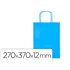 Bolsa Papel Q-Connect Celulosa Celeste M Con Asa Retorcida 270X370X12 Mm