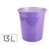 Papelera Plastico Liderpapel Lavanda Translucido 13 Litros 275X285 Mm
