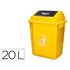 Papelera Contenedor Q-Connect Plastico Con Tapa De Balancin 20 Litros Amarillo 340X240X450 Mm
