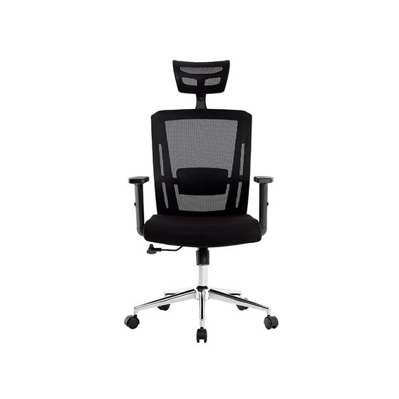 Silla Giratoria Q-Connect Ergonomica Respaldo Alto Y Reposacabeza Ajustable En Altura 1180+100X630X625 Mm