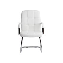 Silla Q-Connect Escritorio Pia Ve Simil Piel Base Metalica Alt Max 1050 Anc 610 Prof 680 Color Blanco