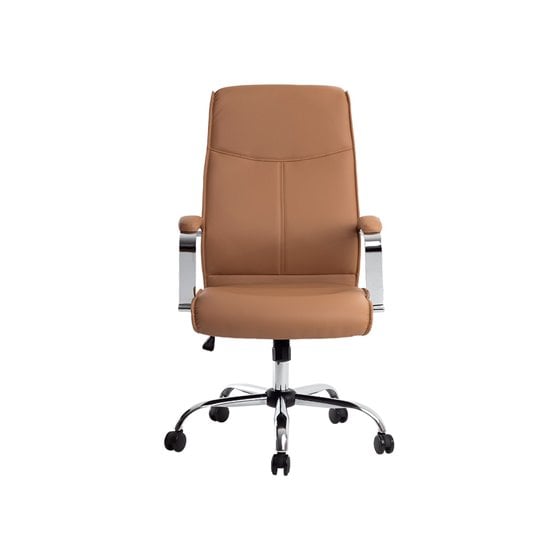 Silla Q-Connect Direccion Mode Na Simil Piel Base Metalica Alt Max 1210 Anc 630 Prof 650 Mm Ruedas Premium Color Crema