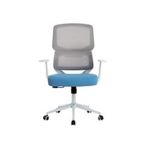 Silla Q-Connect Oficina Lucca Malla Base Metalica Alt Max 1090 Anc 700 Prof 650 Ruedas Premium Color Blanco Gris Azul