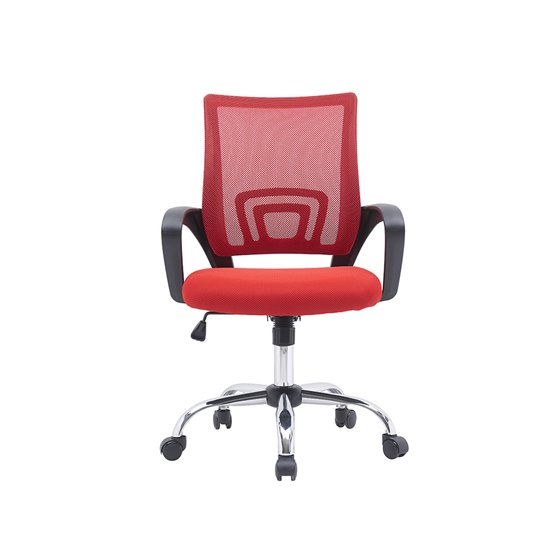 Silla Q-Connect Oficina Siena Malla Base Metalica Alt Max 1000 Anc 560 Prof 570 Ruedas Premium Color Negro Rojo