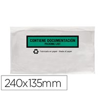 Sobre Autoadhesivo Q-Connect Portadocumentos Multilingue 240X135 Mm Sin Ventana 100% Papel Paquete De 100 Unidades