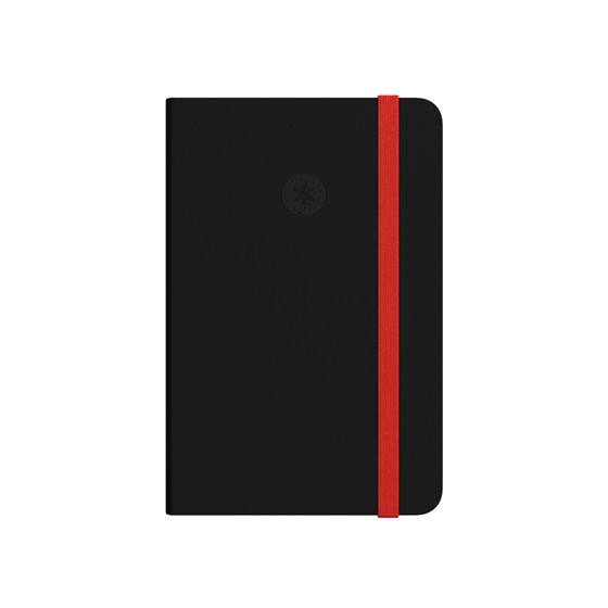 Cuaderno Con Gomilla Antartik Notes Tapa Dura A6 Hojas Rayas Negro Y Rojo 100 Hojas 80 Gr Fsc