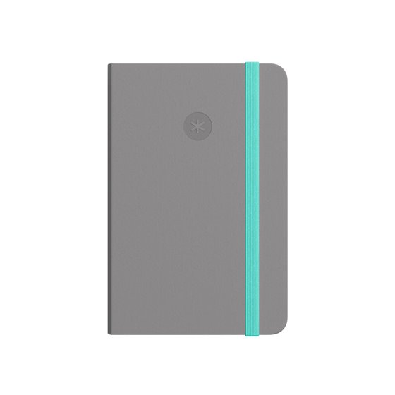 Cuaderno Con Gomilla Antartik Notes Tapa Blanda A5 Hojas Rayas Gris Y Turquesa 80 Hojas 80 Gr Fsc