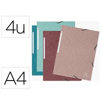 Carpeta Exacompta Skandi Gomas Carton Tres Solapas Din A4 Lote De 4 Unidades Colores Surtidos