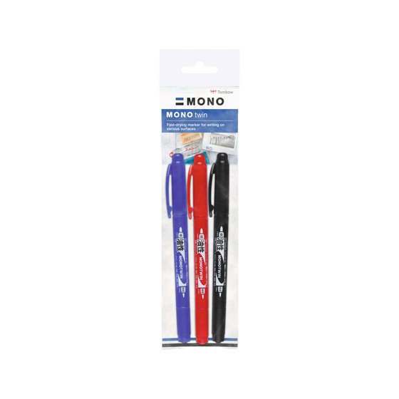 Rotulador Tombow Mono Twin Permanente Doble Punta Fina Y Gruesa Color Negro