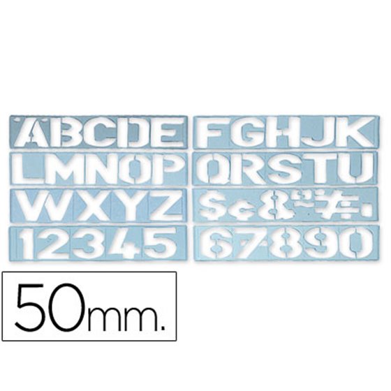 Plantilla Liderpapel Rotulacion 1700 Letras Y Numeros 50 Mm
