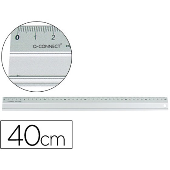 Regla Q-Connect Metalica Aluminio 40 Cm