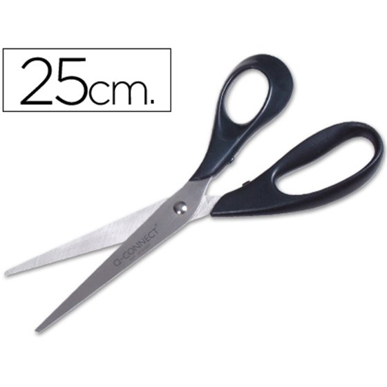 Tijera Oficina Q-Connect Inoxidable 10\" 25 Cm Blister