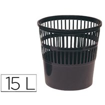 Papelera Plastico Q-Connect 15 Litros Rejilla Color Negro 285X290 Mm