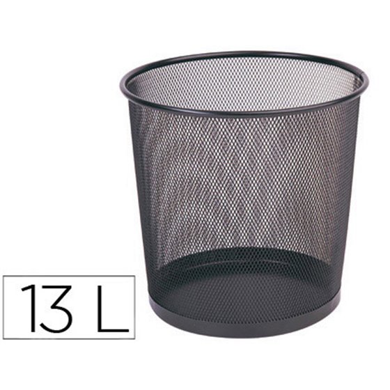 Papelera Metalica Q-Connect Rejilla Negra 265X285 Mm