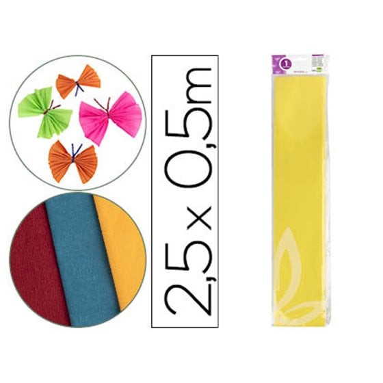 Papel Crespon Liderpapel 50 Cm X 2.5M 34G/M2 Amarillo