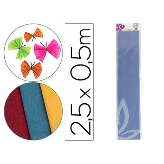 Papel Crespon Liderpapel 50 Cm X 2.5M 34G/M2 Celeste