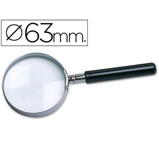 Lupa Q-Connect Cristal Aro Metalico Mango Plastico Negro 60 Mm