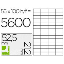 Etiqueta Adhesiva Q-Connect Kf10638 Tama�o 52,5X21,2 Mm Fotocopiadora Laser Ink-Jet Caja Con 100 Hojas Din A4