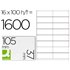 Etiqueta Adhesiva Q-Connect Kf10654 Tama�o 105X37 Mm Fotocopiadora Laser Ink-Jet Caja Con 100 Hojas Din A4