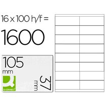 Etiqueta Adhesiva Q-Connect Kf10654 Tama�o 105X37 Mm Fotocopiadora Laser Ink-Jet Caja Con 100 Hojas Din A4