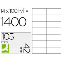 Etiqueta Adhesiva Q-Connect Kf10655 Tama�o 105X42 Mm Fotocopiadora Laser Ink-Jet Caja Con 100 Hojas Din A4