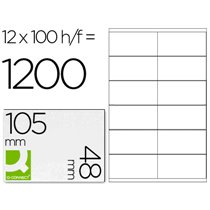 Etiqueta Adhesiva Q-Connect Kf10657 Tama�o 105X48 Mm Fotocopiadora Laser Ink-Jet Caja Con 100 Hojas Din A4
