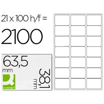 Etiqueta Adhesiva Q-Connect Kf01587 Tama�o 63,5X38,1 Mm Fotocopiadora Laser Ink-Jet Caja Con 100 Hojas Din A4