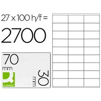 Etiqueta Adhesiva Q-Connect Kf10642 Tama�o 70X30 Mm Fotocopiadora Laser Ink-Jet Caja Con 100 Hojas Din A4