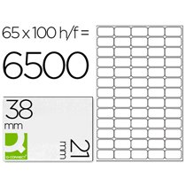 Etiqueta Adhesiva Q-Connect Kf01581 Tama�o 38,1X21,2Mm Fotocopiadora Laser Ink-Jet Caja Con 100 Hojas Din A4