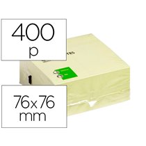Bloc De Notas Adhesivas Quita Y Pon Q-Connect 76X76 Mm Amarillo Con 400 Hojas