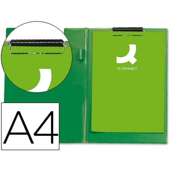 Carpeta Q-Connect Miniclips Plastico Din A4 Verde